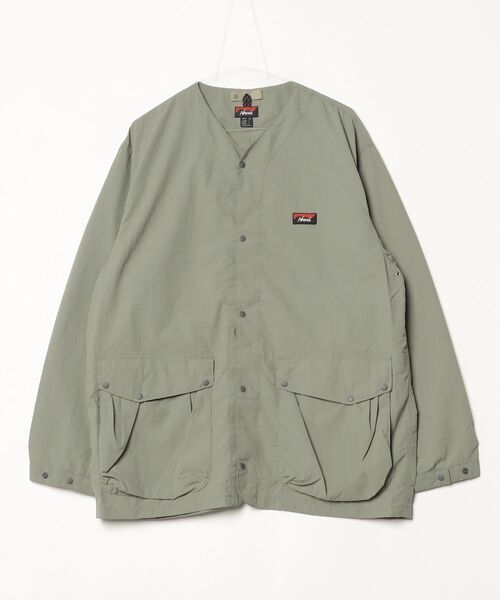 【タグ付き未使用】Harrodsハロッズ　ノーカラージャケット　ナイロンモヘア NYLON TUSSER NO COLLAR JACKET/ナイロンタッサー ノーカラー