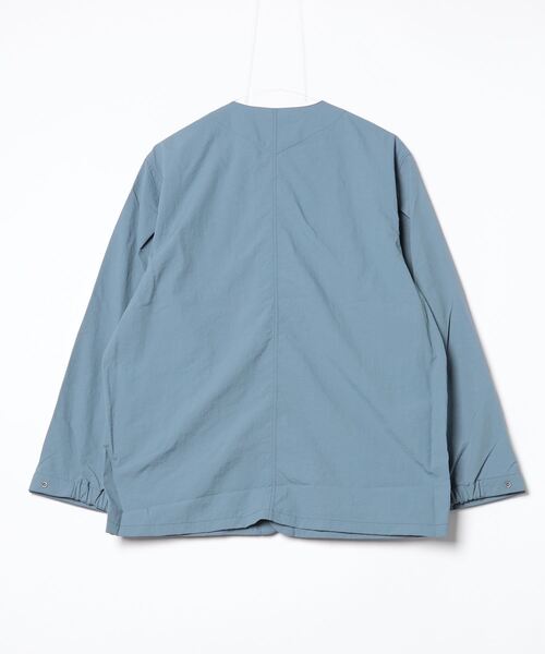 NANGA ライトブルー ナイロンノーカラージャケット NYLON TUSSER NO COLLAR JACKET/ナイロンタッサー ノーカラー