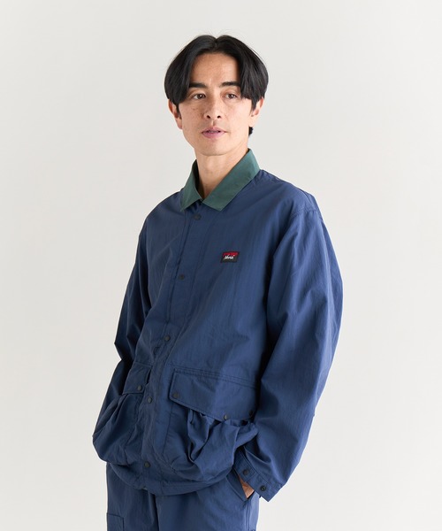 【タグ付き未使用】Harrodsハロッズ　ノーカラージャケット　ナイロンモヘア NYLON TUSSER NO COLLAR JACKET/ナイロンタッサー ノーカラー