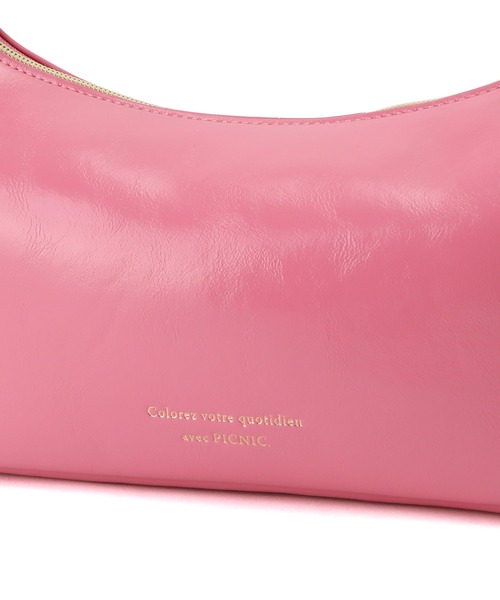 セール】リンクルエナメルワイドワンショルダー＆クラッチバッグ