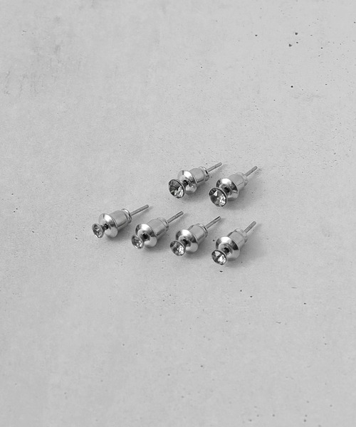 Diliraba(ディリラバ)の「Diliraba 6点セット ポスト316 アレルギー対応 ステンレス ラインストーンピアス DE9C(ピアス(両耳用)・メンズ・C/D/E/F/S/T/U/V/W/A/H/J/O/Q/X/K/L/M/N/B/G/I/P/R・FREE)」の5枚目の写真