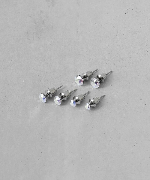 Diliraba(ディリラバ)の「Diliraba 6点セット ポスト316 アレルギー対応 ステンレス ラインストーンピアス DE9C(ピアス(両耳用)・メンズ・C/D/E/F/S/T/U/V/W/A/H/J/O/Q/X/K/L/M/N/B/G/I/P/R・FREE)」の14枚目の写真