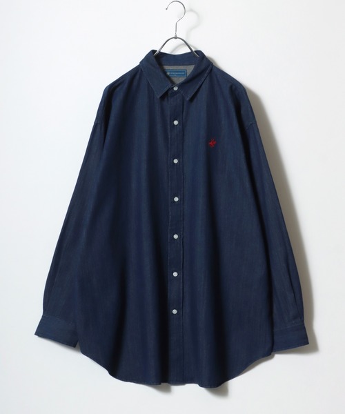 BEVERLY HILLS POLO CLUB(ビバリーヒルズポロクラブ)の「BEVERLY HILLS POLO CLUB ワンポイントロゴ刺繍 ビッグシルエット長袖シャツ レディース/無地・ストライプ・チェック柄(シャツ/ブラウス・レディース・ホワイト/ブラック/パープル/グリーン系その他2/ホワイト系その他/グリーン系その他/ライトインディゴブルー/ブルー系その他/パープル系その他/レッド系その他/ダークインディゴブルー・M)」の15枚目の写真