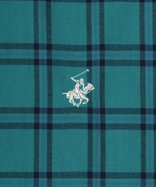 BEVERLY HILLS POLO CLUB(ビバリーヒルズポロクラブ)の「BEVERLY HILLS POLO CLUB ワンポイントロゴ刺繍 ビッグシルエット長袖シャツ レディース/無地・ストライプ・チェック柄(シャツ/ブラウス・レディース・ホワイト/ブラック/パープル/グリーン系その他2/ホワイト系その他/グリーン系その他/ライトインディゴブルー/ブルー系その他/パープル系その他/レッド系その他/ダークインディゴブルー・M)」の14枚目の写真