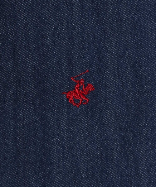 BEVERLY HILLS POLO CLUB(ビバリーヒルズポロクラブ)の「BEVERLY HILLS POLO CLUB ワンポイントロゴ刺繍 ビッグシルエット長袖シャツ レディース/無地・ストライプ・チェック柄(シャツ/ブラウス・レディース・ホワイト/ブラック/パープル/グリーン系その他2/ホワイト系その他/グリーン系その他/ライトインディゴブルー/ブルー系その他/パープル系その他/レッド系その他/ダークインディゴブルー・M)」の17枚目の写真