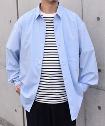 SHIPS any: バンブー レーヨン バルーンスリーブ ドレープ オーバー シャツ ［BRIOS］◇