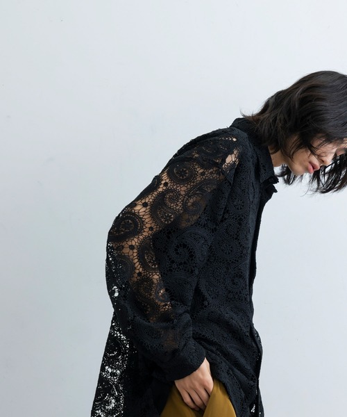 JUNRED(ジュンレッド)の「ペイズリーレースロングスリーブシャツ(シャツ/ブラウス・メンズ・ブラック/グリーン・S/M/L)」の10枚目の写真