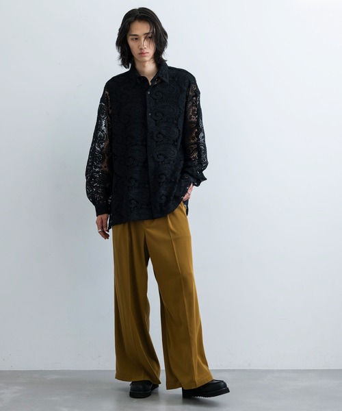 JUNRED(ジュンレッド)の「ペイズリーレースロングスリーブシャツ(シャツ/ブラウス・メンズ・ブラック/グリーン・S/M/L)」の13枚目の写真