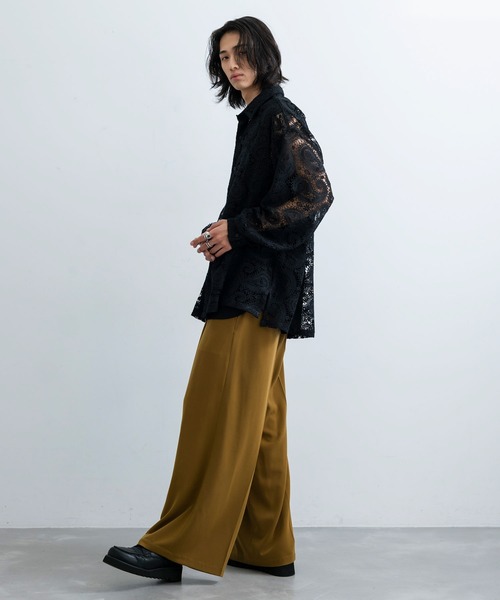 JUNRED(ジュンレッド)の「ペイズリーレースロングスリーブシャツ(シャツ/ブラウス・メンズ・ブラック/グリーン・S/M/L)」の8枚目の写真