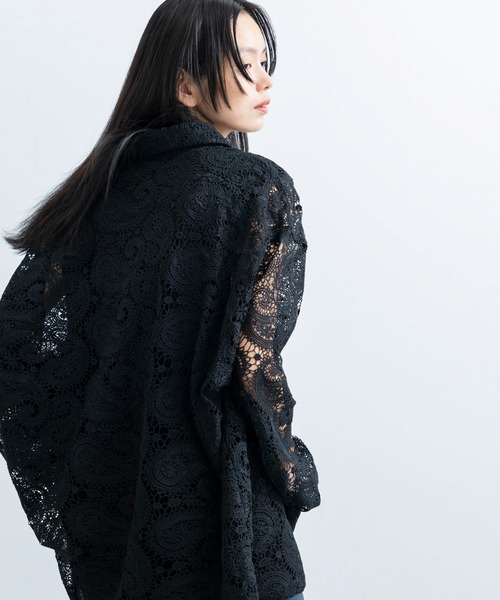 JUNRED(ジュンレッド)の「ペイズリーレースロングスリーブシャツ(シャツ/ブラウス・メンズ・ブラック/グリーン・S/M/L)」の3枚目の写真