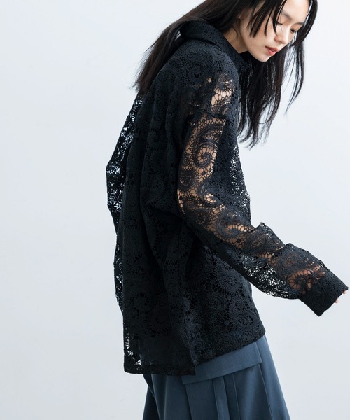 JUNRED(ジュンレッド)の「ペイズリーレースロングスリーブシャツ(シャツ/ブラウス・メンズ・ブラック/グリーン・S/M/L)」の6枚目の写真