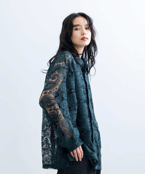 JUNRED(ジュンレッド)の「ペイズリーレースロングスリーブシャツ(シャツ/ブラウス・メンズ・ブラック/グリーン・S/M/L)」の11枚目の写真
