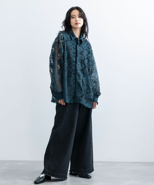 JUNRED(ジュンレッド)の「ペイズリーレースロングスリーブシャツ(シャツ/ブラウス・メンズ・ブラック/グリーン・S/M/L)」の21枚目の写真