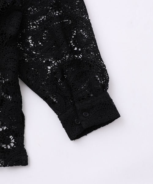 JUNRED(ジュンレッド)の「ペイズリーレースロングスリーブシャツ(シャツ/ブラウス・メンズ・ブラック/グリーン・S/M/L)」の7枚目の写真