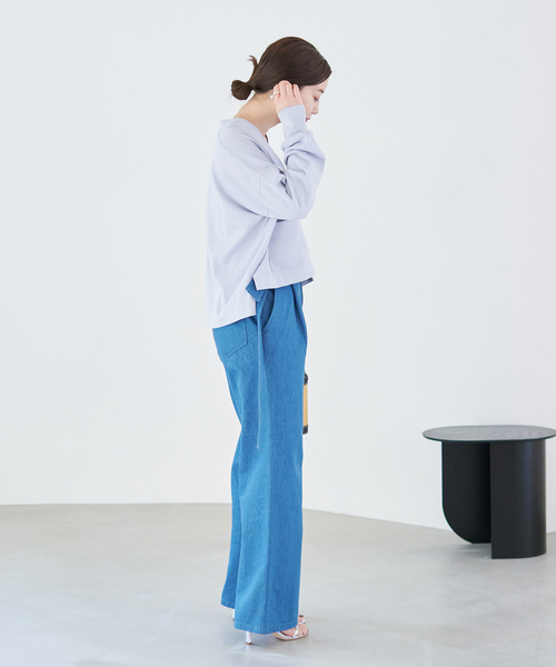 極美品✨【IENA】ドライコットンVネックカーディガン　ネイビー IENA（イエナ）の「《追加》ドライコットン Vネックカーディガン