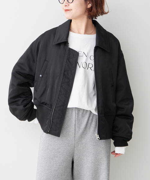 極美品✨スピックアンドスパン 中綿 ブルゾン MA-1 ジャケット ブラック Spick & Span（スピックアンドスパン）の「パデッドフライトブルゾン