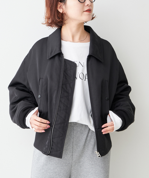 極美品✨スピックアンドスパン 中綿 ブルゾン MA-1 ジャケット ブラック Spick & Span（スピックアンドスパン）の「パデッドフライトブルゾン