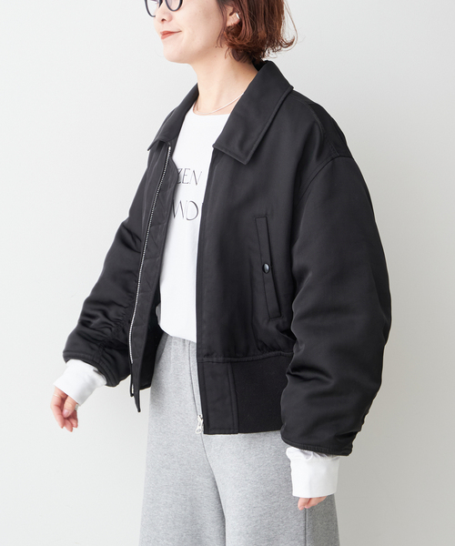 スピックアンドスパン　ブルゾン　ブラック Spick & Span（スピックアンドスパン）の「パデッドフライト