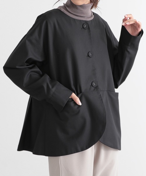 and it_（アンドイット）の「オケージョン ノーカラージャケット（ノーカラージャケット・レディース・ブラック・S/M/L）」の4枚目の写真