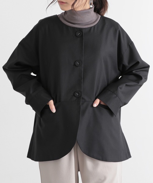 and it_（アンドイット）の「オケージョン ノーカラージャケット（ノーカラージャケット・レディース・ブラック・S/M/L）」の5枚目の写真