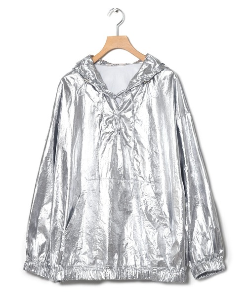 Alley by w closet（アリーバイダブルクローゼット）の「【Alley】宇宙アノラックパーカー（パーカー・レディース・シルバー/ピンク・FREE）」の4枚目の写真