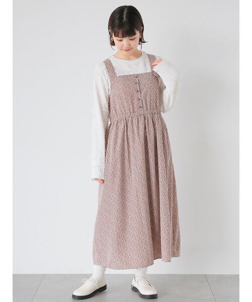 ehka sopo(エヘカソポ)の「小花柄ジャンスカ(ワンピース・レディース・ブラック/グリーン/グレー/ネイビー・F)」の7枚目の写真