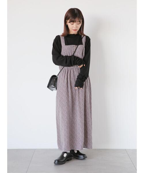 ehka sopo(エヘカソポ)の「小花柄ジャンスカ(ワンピース・レディース・ブラック/グリーン/グレー/ネイビー・F)」の18枚目の写真