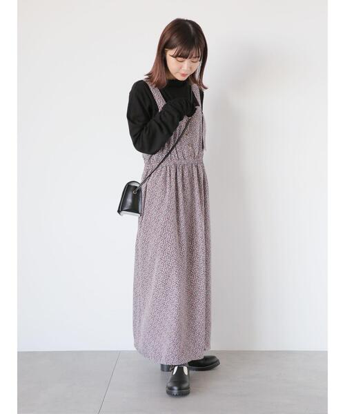 ehka sopo(エヘカソポ)の「小花柄ジャンスカ(ワンピース・レディース・ブラック/グリーン/グレー/ネイビー・F)」の17枚目の写真