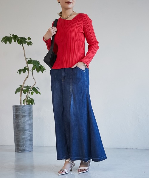 mio notis(ミオノティス)の「【MIO NOTIS(ミオ ノティス)】ナローベルトメタルヒールサンダル(サンダル・レディース・オレンジ/ホワイト/ブラック・37/38)」の9枚目の写真