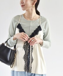 quaranciel | quaranciel:〈洗濯機可能〉サテン レース フロント オープン キャミソール(キャミソール)