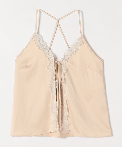 quaranciel（カランシエル）の「quaranciel:〈洗濯機可能〉サテン レース フロント オープン キャミソール（キャミソール・レディース・ベージュ/ナチュラル・ONE SIZE）」の22枚目の写真