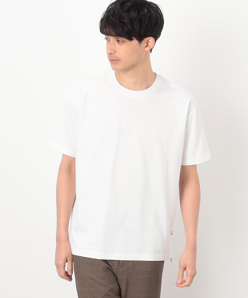 COMME CA COMMUNE(コムサコミューン)の「USAコットン引き揃え天竺 バックプリントTシャツ(Tシャツ/カットソー・メンズ・ホワイト/ブラック・MEDIUM/LARGE)」の1枚目の写真