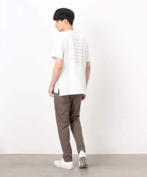 COMME CA COMMUNE(コムサコミューン)の「USAコットン引き揃え天竺 バックプリントTシャツ(Tシャツ/カットソー・メンズ・ホワイト/ブラック・MEDIUM/LARGE)」の4枚目の写真