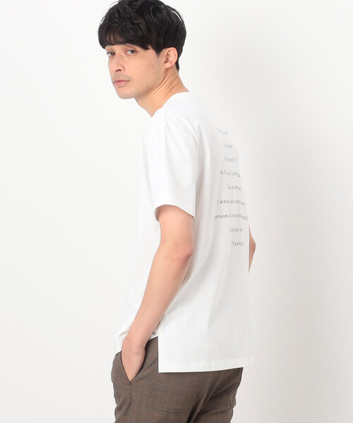 COMME CA COMMUNE(コムサコミューン)の「USAコットン引き揃え天竺 バックプリントTシャツ(Tシャツ/カットソー・メンズ・ホワイト/ブラック・MEDIUM/LARGE)」の6枚目の写真