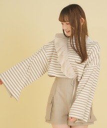 ワイドスリーブボーダーロンT