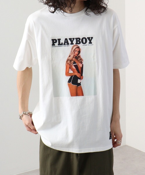 PLAYBOY（プレイボーイ）の「PLAYBOYTシャツ（Tシャツ/カットソー・メンズ・ホワイト系1/ホワイト系6/ホワイト系4/ホワイト系5/ホワイト系3/ホワイト系2・L/M/XL）」の5枚目の写真