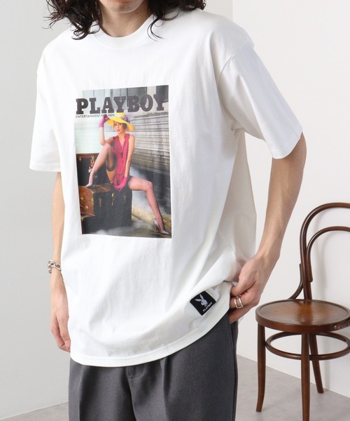 PLAYBOY（プレイボーイ）の「PLAYBOYTシャツ（Tシャツ/カットソー・メンズ・ホワイト系1/ホワイト系6/ホワイト系4/ホワイト系5/ホワイト系3/ホワイト系2・L/M/XL）」の6枚目の写真