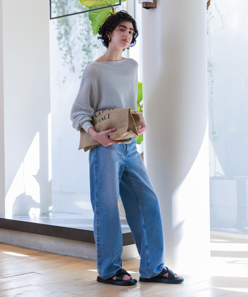 Rouge vif(ルージュヴィフ)の「ラメメッシュワイドニットプルオーバー(ニット/セーター・レディース・シルバー/ゴールド・フリー)」の7枚目の写真