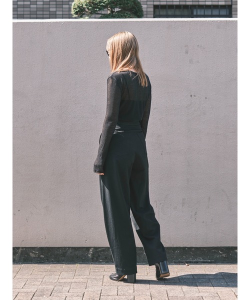 ENCIRCLE（エンサークル）の「【ENCIRCLE/エンサークル】Sheer top/シアートップス（Tシャツ/カットソー・レディース・ブラック/ライトグレー・FREE）」の20枚目の写真