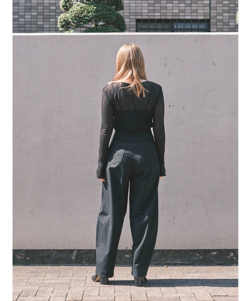 ENCIRCLE（エンサークル）の「【ENCIRCLE/エンサークル】Sheer top/シアートップス（Tシャツ/カットソー・レディース・ブラック/ライトグレー・FREE）」の21枚目の写真