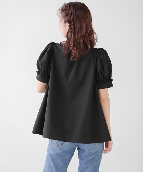 プチフリル襟Aラインブラウス(シャツ/ブラウス)|Fit more(フィットモア) プチフリル襟Aラインブラウス(シャツ/ブラウス)|Fit more(フィットモア)