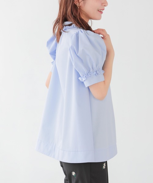 プチフリル襟Aラインブラウス(シャツ/ブラウス)|Fit more(フィットモア) プチフリル襟Aラインブラウス(シャツ/ブラウス)|Fit more(フィットモア)