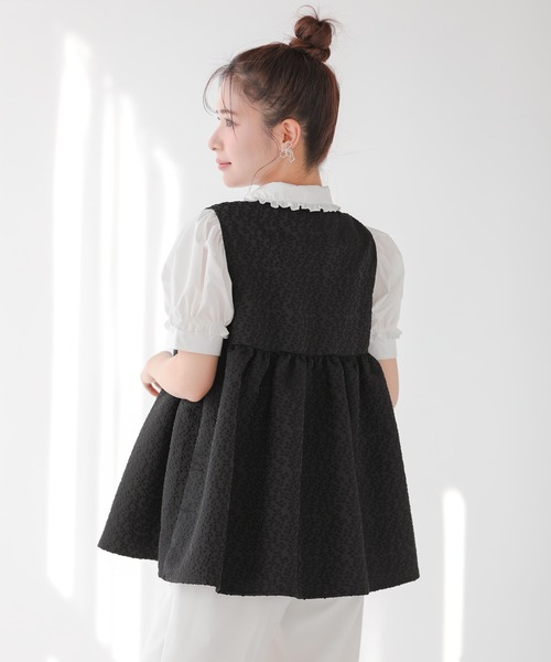 プチフリル襟Aラインブラウス(シャツ/ブラウス)|Fit more(フィットモア) プチフリル襟Aラインブラウス(シャツ/ブラウス)|Fit more(フィットモア)