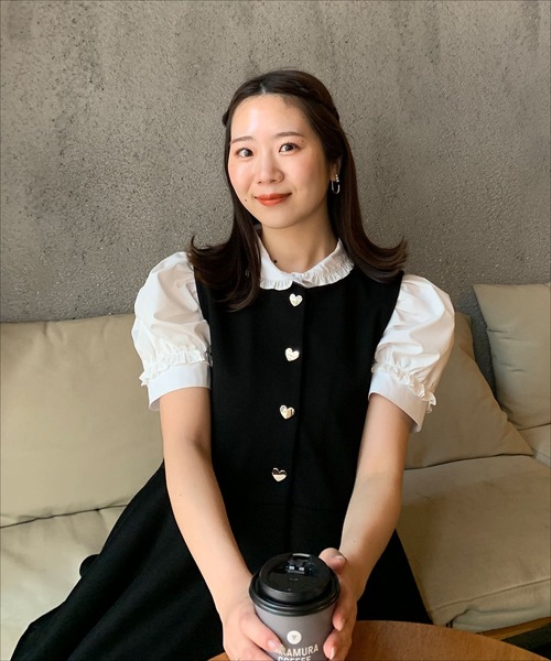 プチフリル襟Aラインブラウス(シャツ/ブラウス)|Fit more(フィットモア) プチフリル襟Aラインブラウス(シャツ/ブラウス)|Fit more(フィットモア)