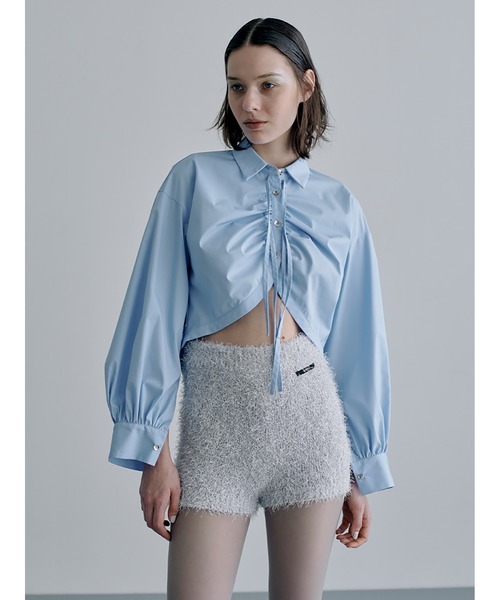 SORIN（ソリン　）の「Broad Curved Hem Ribbon Shirt（シャツ/ブラウス・レディース・ホワイト/ブラック/サックスブルー・38）」の8枚目の写真