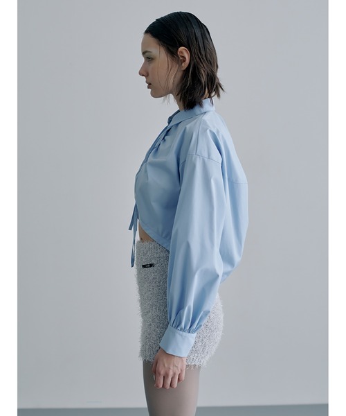 SORIN（ソリン　）の「Broad Curved Hem Ribbon Shirt（シャツ/ブラウス・レディース・ホワイト/ブラック/サックスブルー・38）」の9枚目の写真