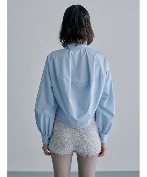 SORIN / Broad Curved Hem Ribbon Shirt