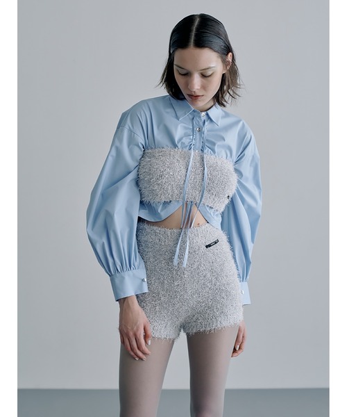 SORIN（ソリン　）の「Broad Curved Hem Ribbon Shirt（シャツ/ブラウス・レディース・ホワイト/ブラック/サックスブルー・38）」の14枚目の写真