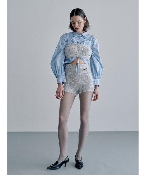 ブラウス シャツ Broad Curved Hem Ribbon Shirt レディース セール】Broad Curved Hem Ribbon Shirt（シャツ/ブラウス