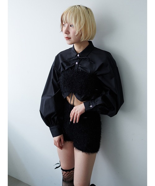 SORIN（ソリン　）の「Broad Curved Hem Ribbon Shirt（シャツ/ブラウス・レディース・ホワイト/ブラック/サックスブルー・38）」の20枚目の写真